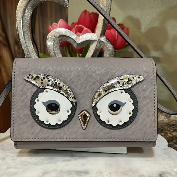 Kate Spade EUC Owl Summer Star Bright Cityscape Crossbody Bag